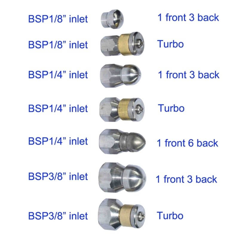 High Pressure Washer Pipe Spray Nozzle, Spray Nozzle, Nose Pressure, Drain Pipe,1 / 8 1/4 3 / 8 BSP Female Thread P15F