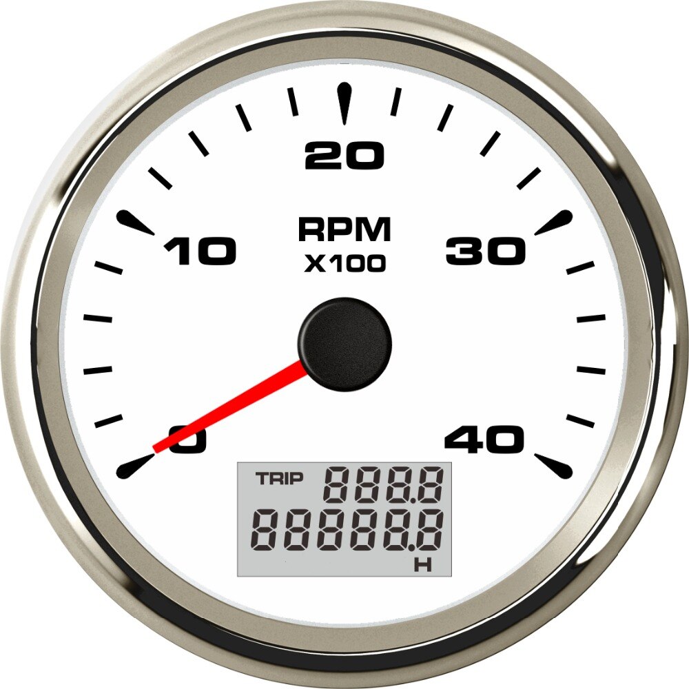 1pc Lowest Price 85mm Automotive Tachometers 0-3000RPM 6000RPM 8000RPM Ships Device Rev Counter with Hourmeter 8 Kinds Backlight: 0-4000RPM WS