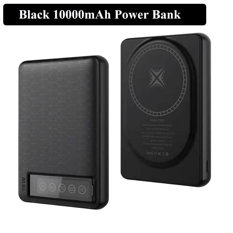 15W Mini magnetisch Energie Bank Für iPhone12 10000mAh magnetisch kabellos Handy, Mobiltelefon Energie Bank Tragbare Mini Tasche Externe Batterie: Schwarz