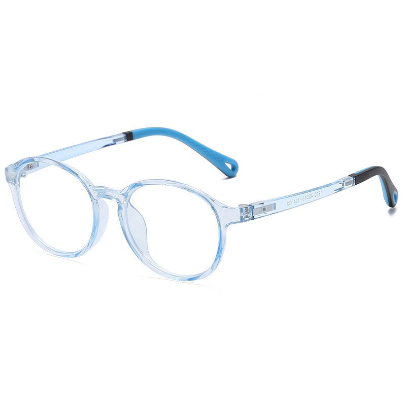 Gafas ópticas con montura Ovalada para niños y niñas, lentes transparentes de silicona suave, con protección contra luz azul, para ordenador: C2