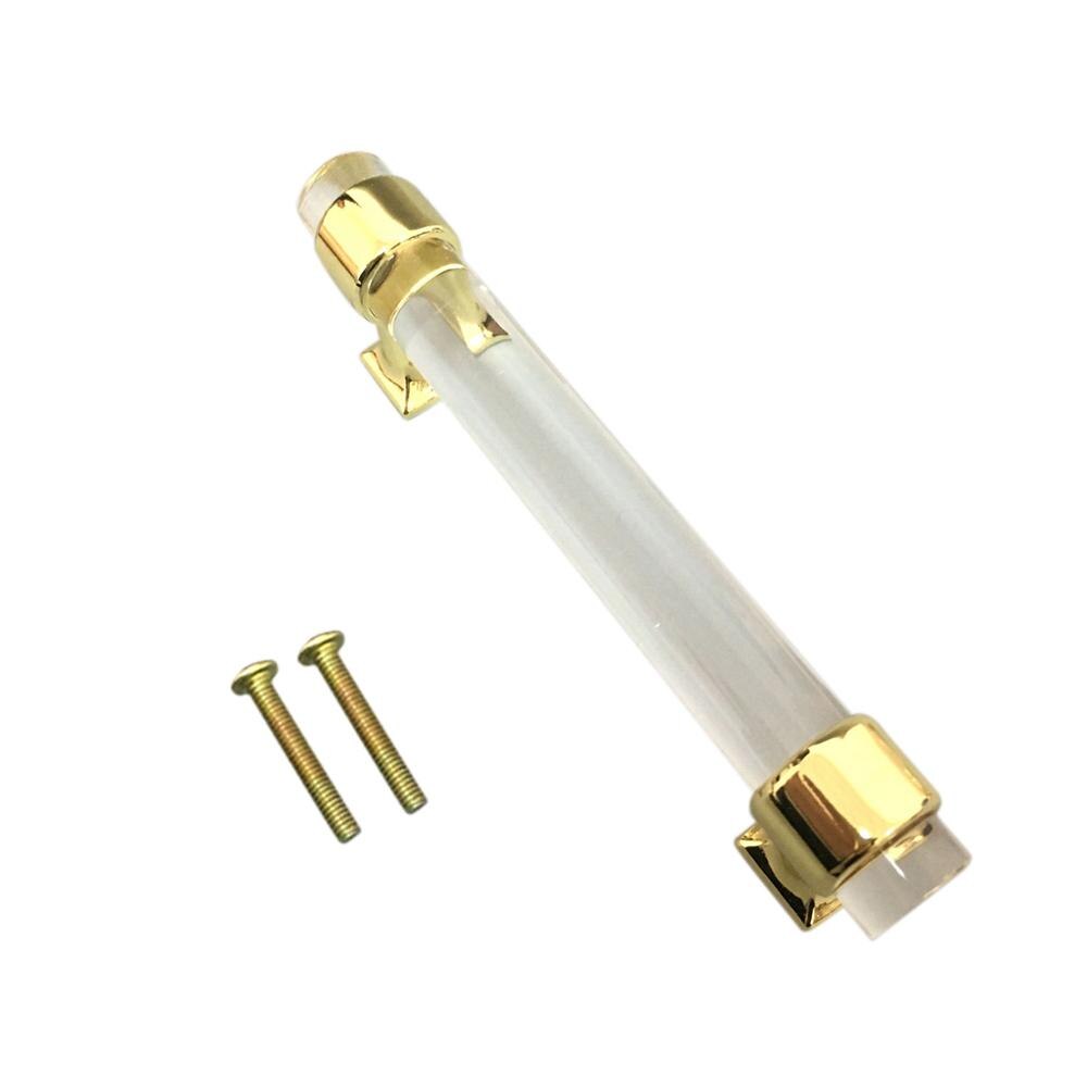 Modern Acrylic Door Pull Knob Drawer Cabinet Cupboard Kitchen Handle Drawer Knobs Hardware Gold Wardrobe Handles Furniture: 120mm