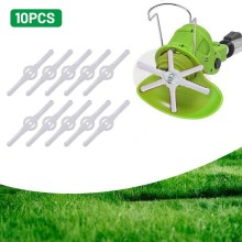 10 Pcs Brushcutter Plastic Blade Mowers Cutter Parts Grass Trimmer White Nylon Blade Plastic Blade Weeding Blade