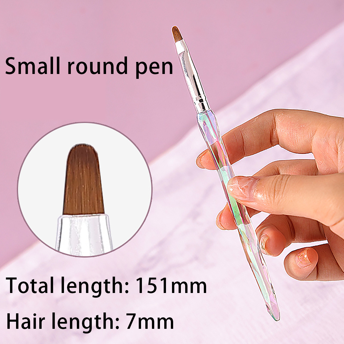 Juego de pinceles para uñas, herramientas de fototerapia, pinceles para pintar, dibujar y mejorar las uñas, Gel Uv, 8 unidades: Caqui oscuro