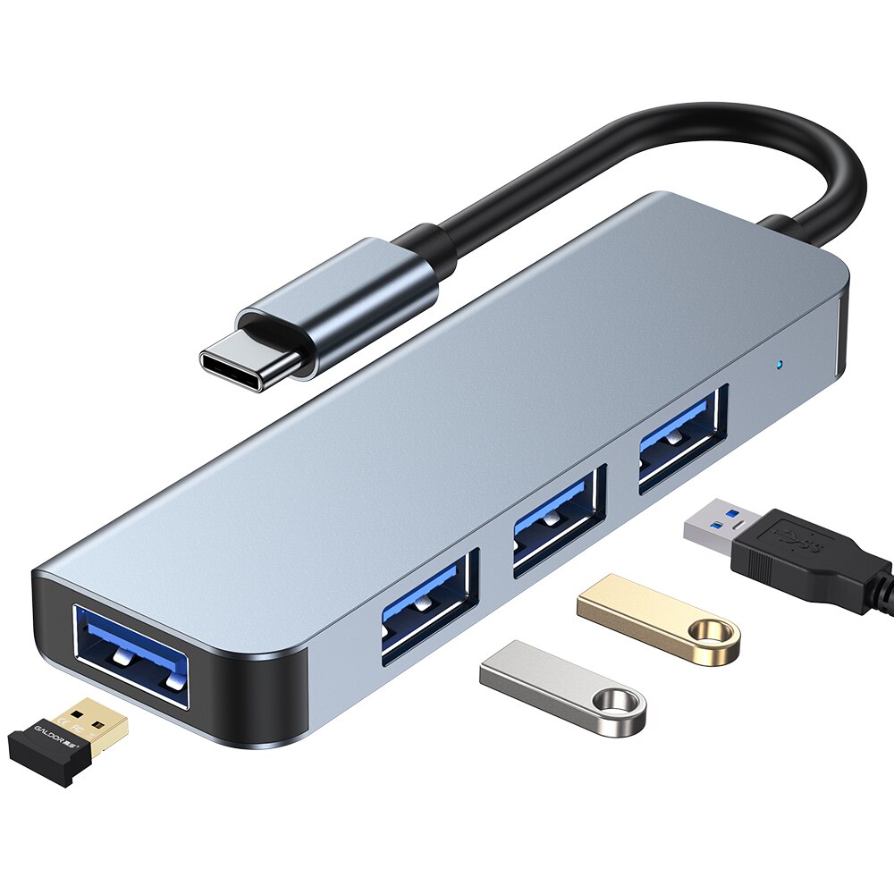 Een Type C Of Usb 3.0 Adapter Hub Uitbreiden In 4 Usb Docking Station Voor Macbook Laptop Mobiele Telefoon Ipad multi-Interface U Disk