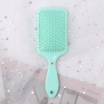 Pente de cabelo bonito estudante menina pente doméstico plástico encaracolado pente de cabelo celebridade cabeleireiro pente anti-estático massagem pente: color1