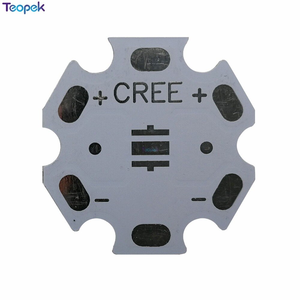 Placa PCB LED de aluminio para Cree, XPE, XP-E, XTE, XT-E, XPG, XP-G, 3535, 20mm, 16mm, 14mm, 12mm, 10mm, 8mm, 50 Uds.