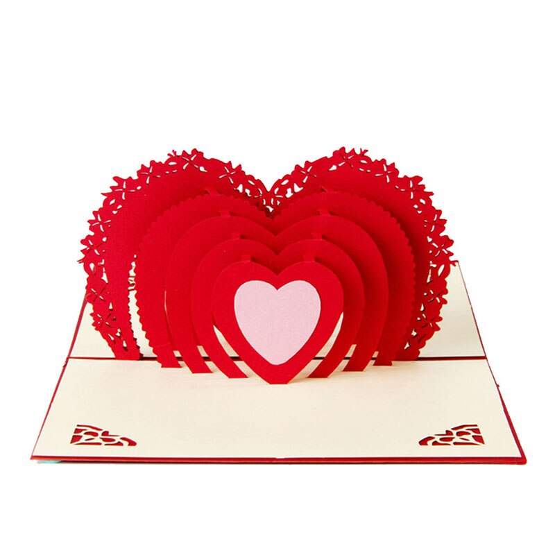 3D Pop Up Card Heart to Heart Anniversary Valentine Birthday Thank You Christmas