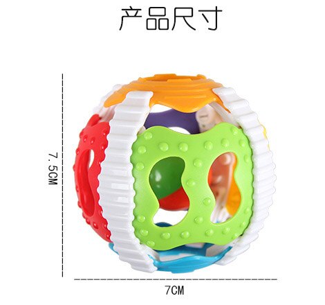Funny Baby Toys Loud Newborn Baby Toy Infant Early Learning Bell Bell Soft Plastic 6 Color Hand Ball Rattle Kids Educational Toy: crib ratter ball345
