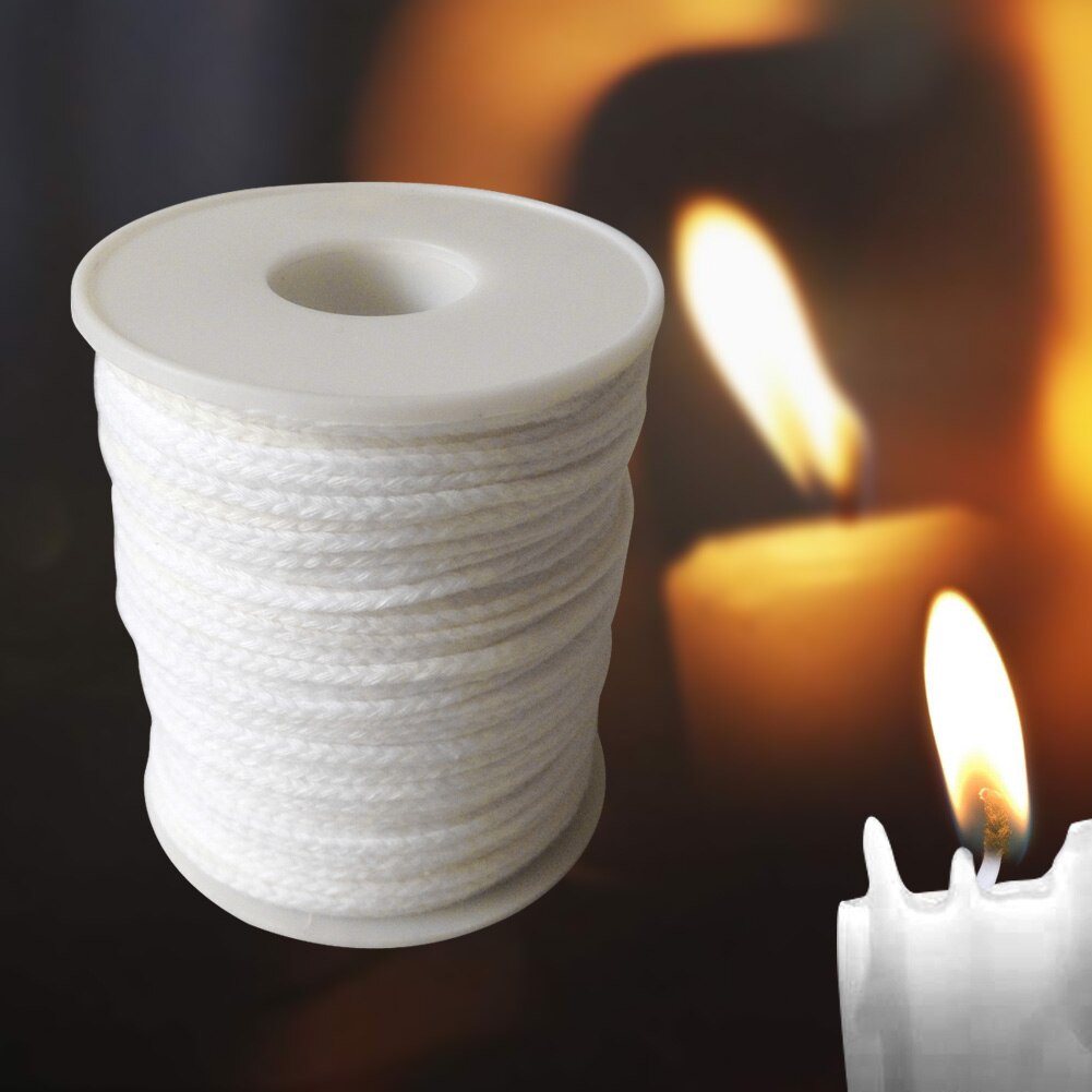 61m Core Candle Wick Hand Tool Spool With Sustainers Crafts For Candle Making Waxed Cotton Supplies Smokeless