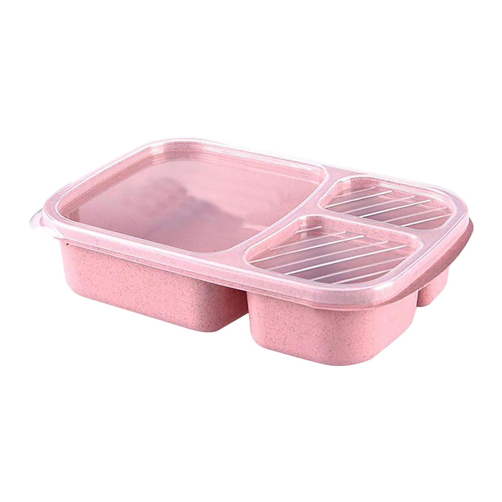 Bento scatola riutilizzabile Conservazione dei pasti Preparazione degli alimenti pranzo scatola Contenitori per alimenti divisi a 3 scomparti Lunchbox domestico: Colore rosa