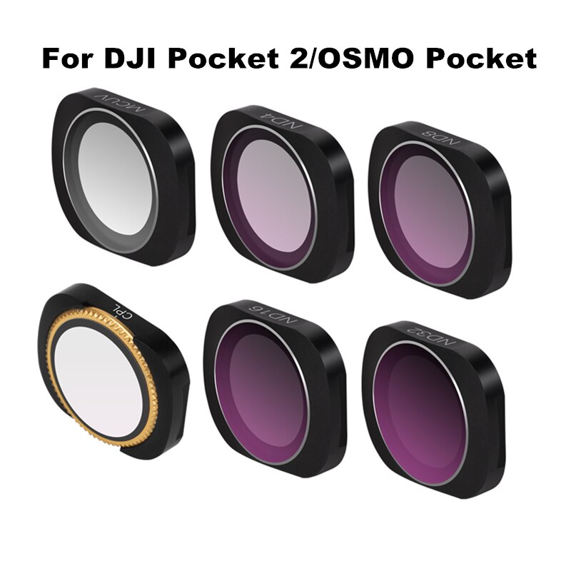 Juego de filtros para DJI Pocket 2, accesorios, Osmo Pocket, MCUV, CPL, ND, NDPL, 4, 8, 16, 32, Kit de filtros para lentes, Sunnylife