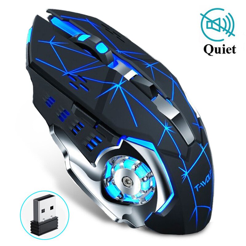 Sem fio gaming mouse 2400 dpi recarregável ajustável 7 cores backlight respiração gamer mouse jogo ratos para computador portátil: Q-13 Star