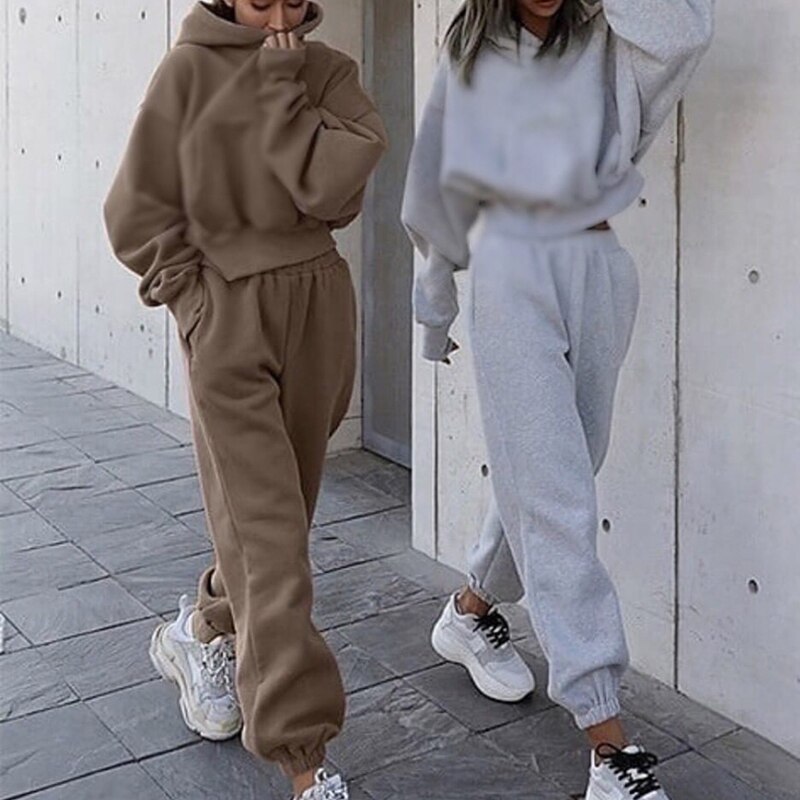 Women Two Piece Set Outfits Autumn Women's Tracksuit Oversized Hoodie And Pants Casual Sport Suit Winter 2 Piece Woman Set