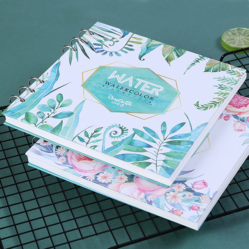 Spiral Notebook for Watercolor Painting Sketchbook 40pages Blank Paper 300GSM Loose Leaf Diary Office School Supplies Stationery