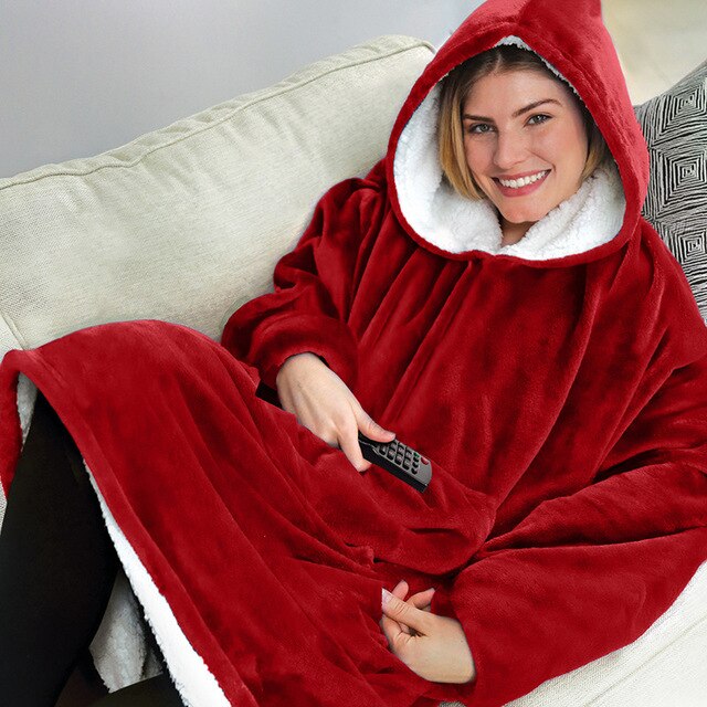Winter Dicke Comfy Fleece TV Decke Mit Ärmeln Mit Kapuze Gewichteten Erwachsene Fleece Decke Hoodie Tasche Weiche Warme Für Betten Hoodie: 33