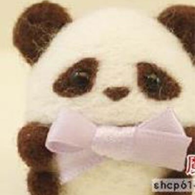 Jiwuo okrągłe lalki DIY wełna filcowanie igłą pakiet materiałów wełna filc rękodzieło szturchać zestaw zestaw robić rękodzieła filcowanie igłą kreatywny prezent: panda