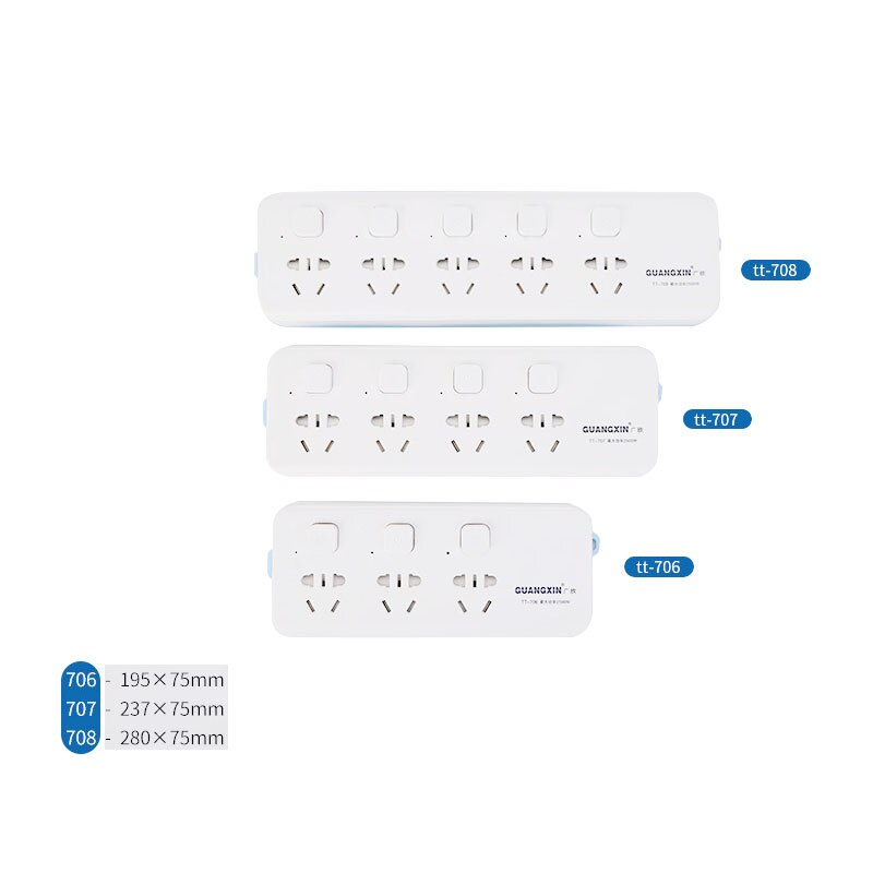 China 5-Hole Extension Plug-In Bedrading Tow Board 10A Plug Jack Bureau Board Poreuze Pure koper Patch Panel