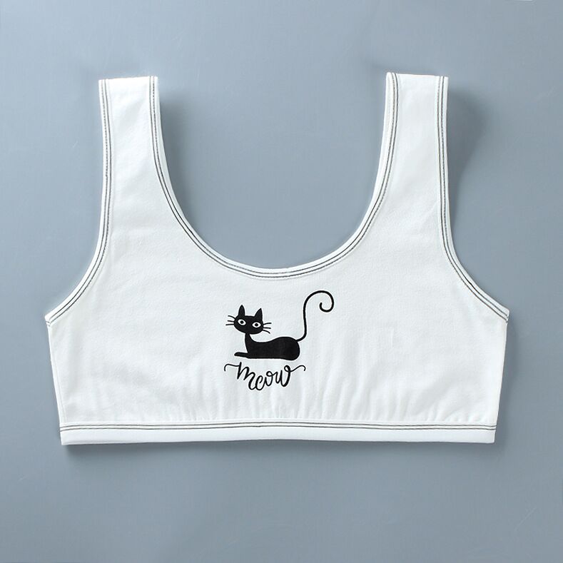 5Pc reggiseno per ragazza Teen Crop Top intimo gilet a spalle scoperte reggiseni per allenamento sportivo lettera Streetwear Tube Top 8-14 anni: WHITE