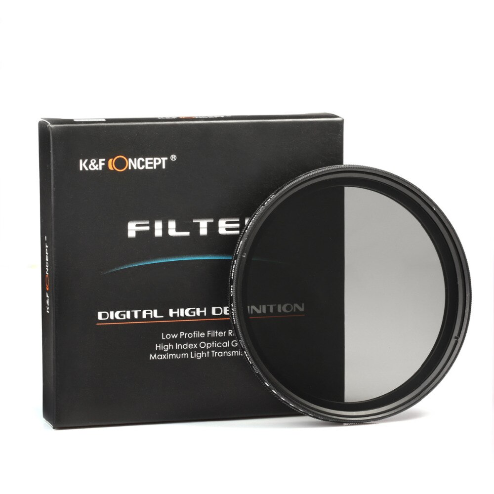 K & F CONCEPT 40.5 ~ 82MM Slim Fader Variabele ND Filter Verstelbare ND2 om ND400 Neutral Density voor canon 7D 50D 60D