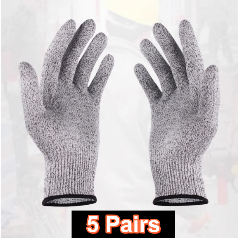 Grade 5. Anti-snijhandschoenen Glasfabriek Keuken Vissen Speciaal glas Anti-kras Anti-mes Gesneden Anti-steekhandschoenen: XL / YELLOW