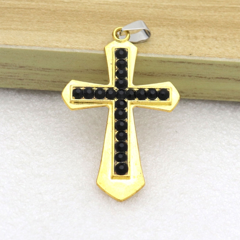 Diamond Decor Cross Charm Metal Katholieke Hanger Religieuze Opknoping Ornament Handgemaakte Diy Ketting Rugzak Sleutelhanger Accessoires