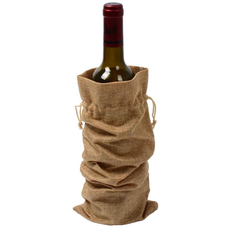 Burlap Wine Bag Wine Packaging Bag Wine Champagne Grandado