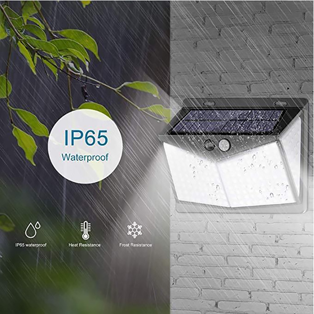 1/2/4PCS LITOM 208 LEDS Solar Lights IP65 Waterproof Outdoor LED Solar Lamp Motion Sensor Sunlight For Garden Pathway Wall Lamp