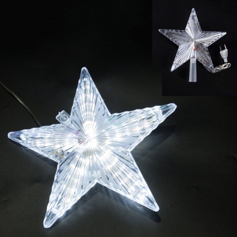 LED Light Up Christmas Tree Topper Star Xmas Tree Ornaments Party Home Decorations