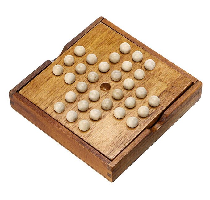 14cm Klassische Anbindung Solitär Solo Edle Puzzle IQ Geist Gehirn Teaser Rätsel Bord Holz Spiel Spielzeug für Erwachsene freundlicher