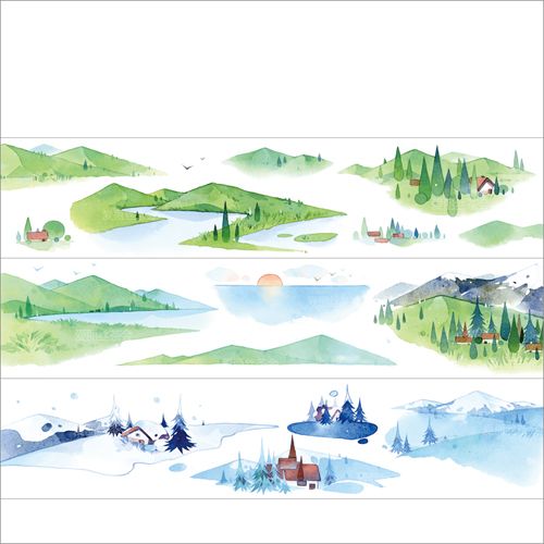 5 Meter Roll Landschap Serie Huis Berg Water Rivier Zee Cloud Sky Washi Tape: 4.8cmx5m moutain
