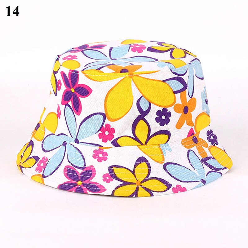 Sun Hat Beach Sunscreen Bucket Cap Unisex Flowers Pattern Bucket Hat Fisherman Hat Travel Beach Round Hats Sunshade Casual Caps: 14