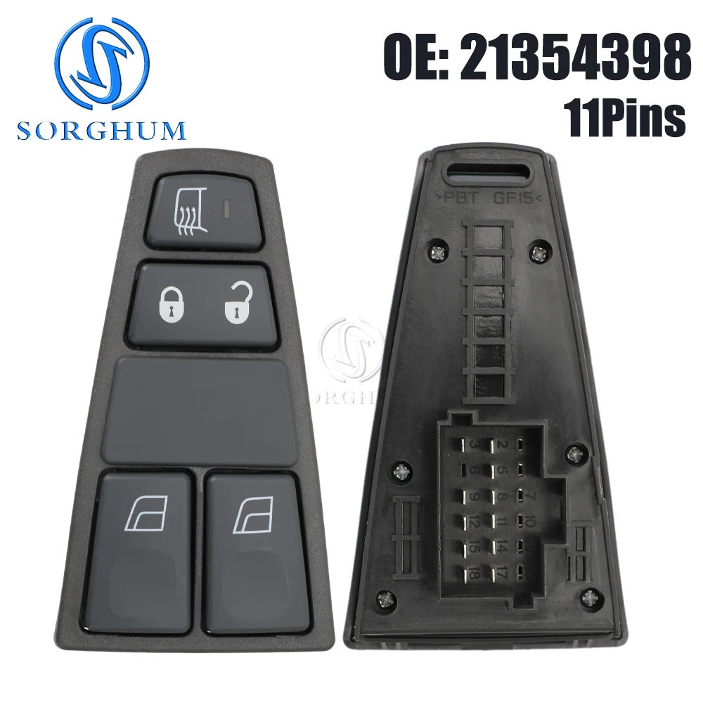 Elevador de Control de interruptor de ventana principal de cirzo para camión Volvo FH12 FH16 FM9 FM12 NH12 VNL OEM 20752914 21354613 21354398: Morado