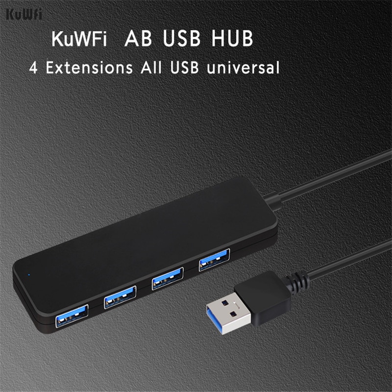 KuWFi USB Hub Met 4 Poorten Usb Externe Splitter Met Micro Poort Opladen Voor Computer Accessoires Imac Laptop USB Hub adapter