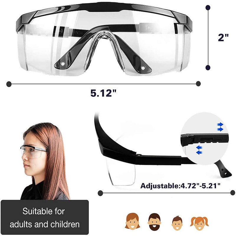 Transparante Veiligheidsbril Veiligheidsbril Anti Dust Oogbescherming Rijden Brillen Geventileerd Lab Bril Anti Speeksel Zand