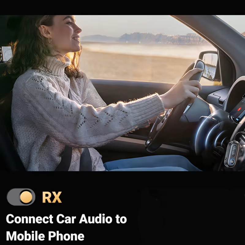 Bluetooth 5.4 -äänilähetin-vastaanotin 3.5mm aux hifi-stereomusiikkisovitin mikrofonilla autoon, lentokoneeseen, televisioon, tietokoneeseen, kuulokkeisiin