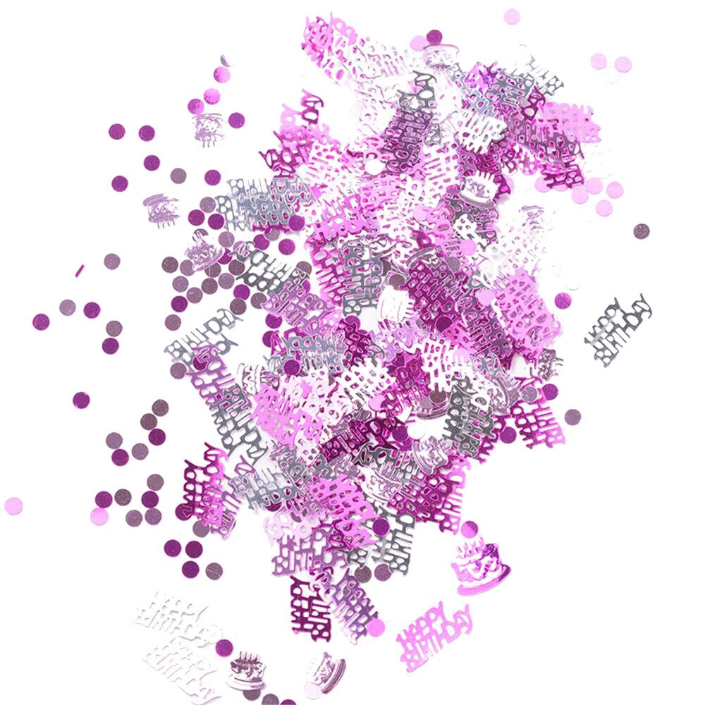 Pink Happy Birthday Cake Dots Confetti Sequins Glitter No Hole Embellishment