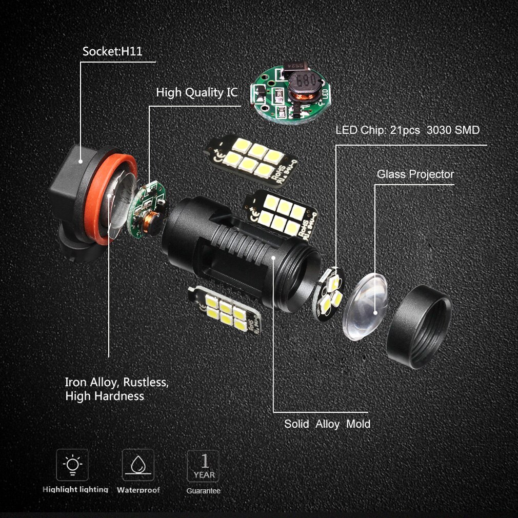 1200Lm 9005 HB3 LED Auto Lichter LED-lampen 3030 Weiß Tagfahrlicht DRL Nebel Licht 6000K 12V - 24V LEDs Fahren Lampe
