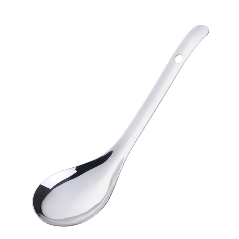 1PCS Rice Serving Spoon 18/8 Stainless Steel Long Handle Soup Porridge Rice Scoop Gold Tableware Spoon Dinnerware Kitchen Tools: Silver Rice Scoop