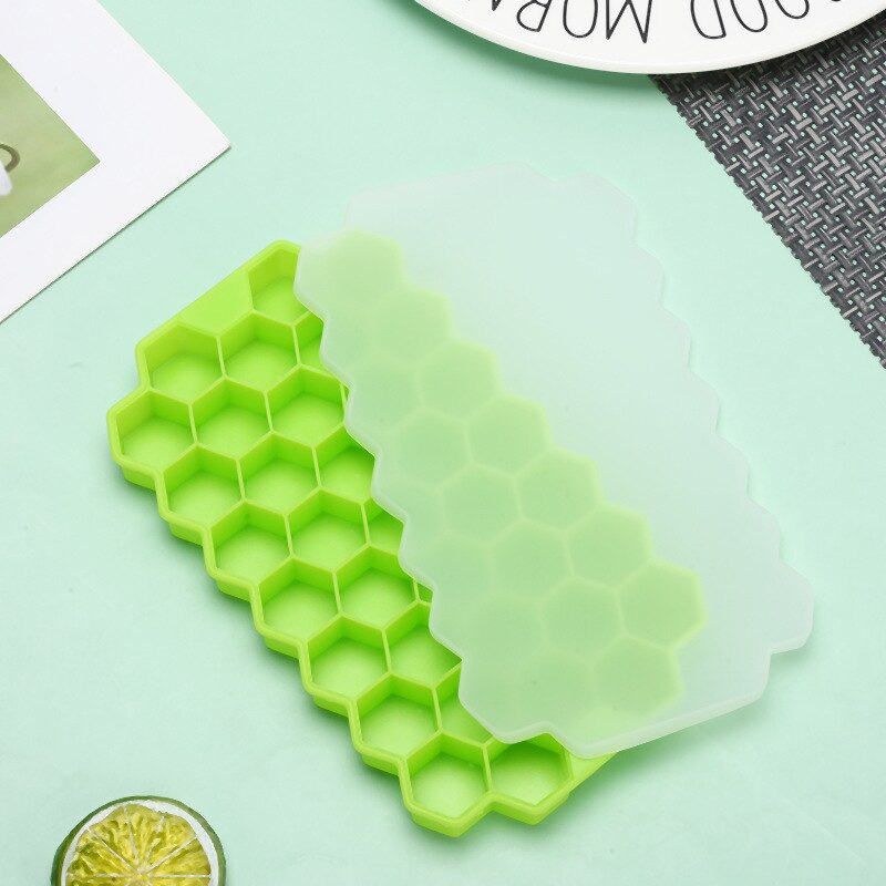 Ice Cube Maker Giant Jumbo Big Ice Tray Mold Honeycomb Ice Cube Trays With Removable Lids Easy-Release Square Tray Ice Cube Mold: 06