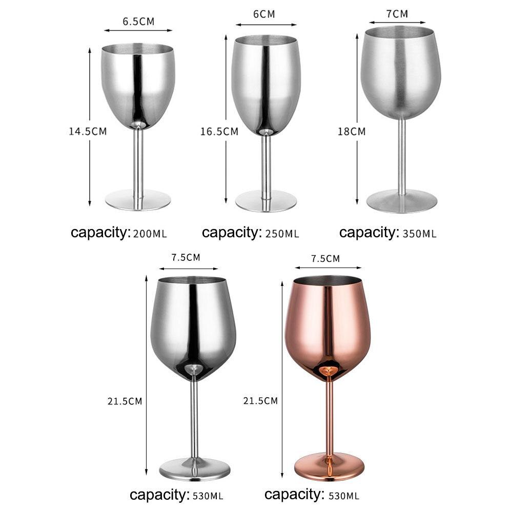 Copa de vino roja de oro rosa y plata de acero inoxidable para Bar, , bebida de jugo, copa de champán, utensilios de cocina, suministros