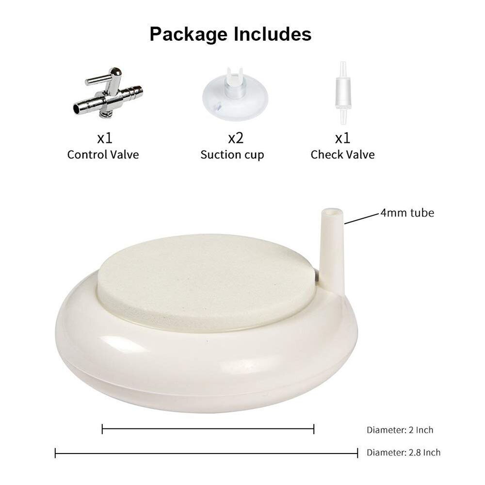 Aquarium Lucht Steen Kit, Vis Tank Waskolf, Nano Oven Rookkanaal Ronde Lucht Steen Disk Set Voor Hydrocultuur, kleine Bellen,