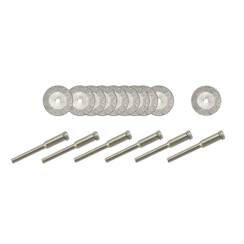 30 Stck Diamant Schneiden Rad (25Mm/20Mm/16Mm Jeder 10), Diamant Beschichtet Schneiden Rad und 6Stck m Dorn für Dreh Werkzeug