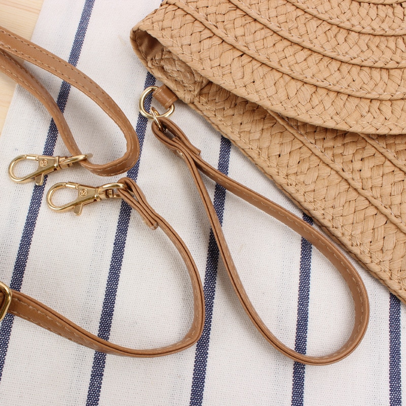 Bolso para mujer tejido de paja de papel trenzado hecho a mano, sencillo, informal, para playa