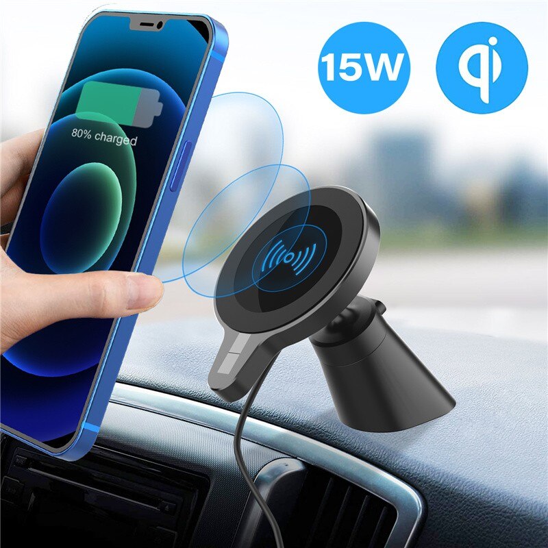 Magnetische Wireless Car Charger Mount Stand Voor IPhone12 Pro/Mini/Max Magsafe Snelle Opladen Draadloze Oplader Auto Telefoon houder: Default Title