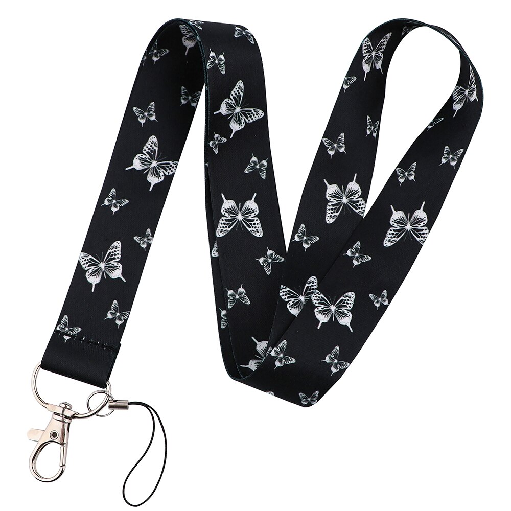 LX997 Schmetterling Schlüsselband Keychain Nacken Gurt für Schlüssel Ich würde Karte Halfter Schlüssel Schnur Hängen Seil Lariat Telefon Riemen Zubehör: 3