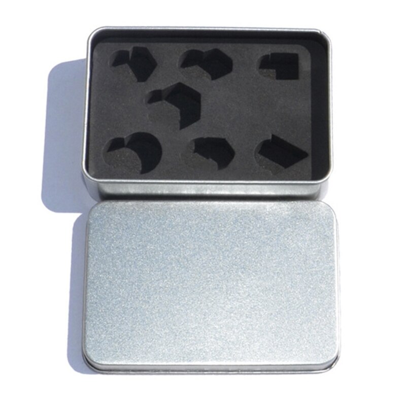 Würfel Metall Kasten Standard Größe Würfel Metall Kasten 7 stücke D4 D6 D8 D10 D % D12 D20 einstellen Metall Kasten