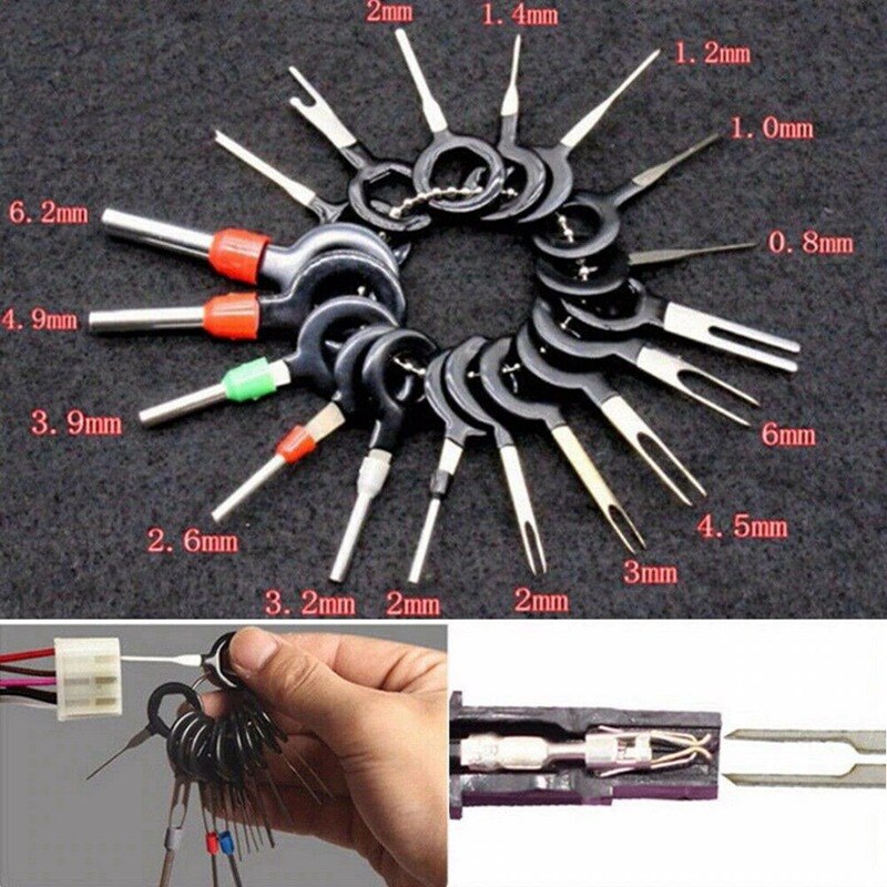 26Pcs/Lot Car Stainless Steel Plug Terminal Ejector Removal Tools Pin Needle Retractor Pick Electrical Wire Puller Tools Parts
