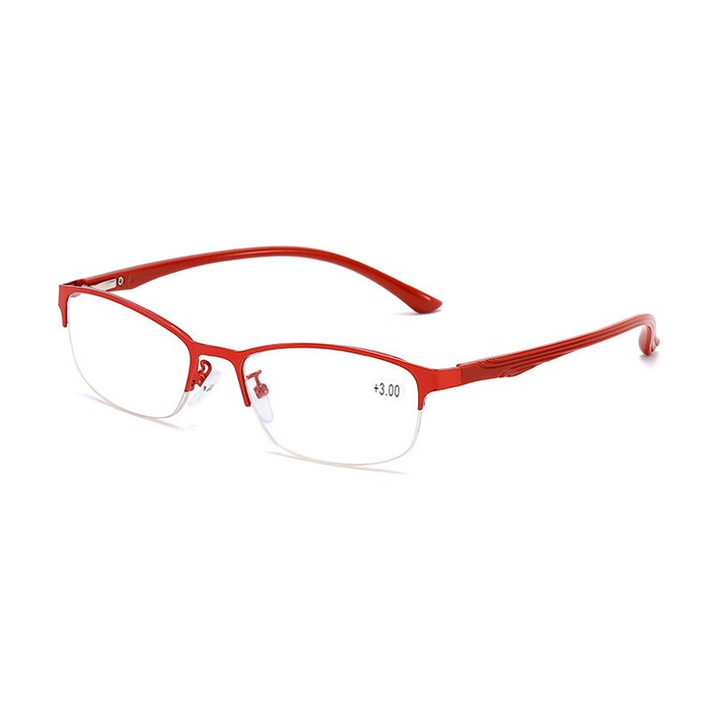 Elbru  tr90 metalen half montuur leesbril dames spring been hyperopie bril op sterkte  +1.0+1.5+2.0+2.5to+4.0: +400 / R