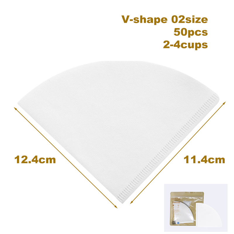 Papel de filtro de café TIMEMORE, 50 Uds., filtros de papel para verter sobre café, papel de filtro en forma de V para el hogar, funciona con gotero de café de cono: Verde militar