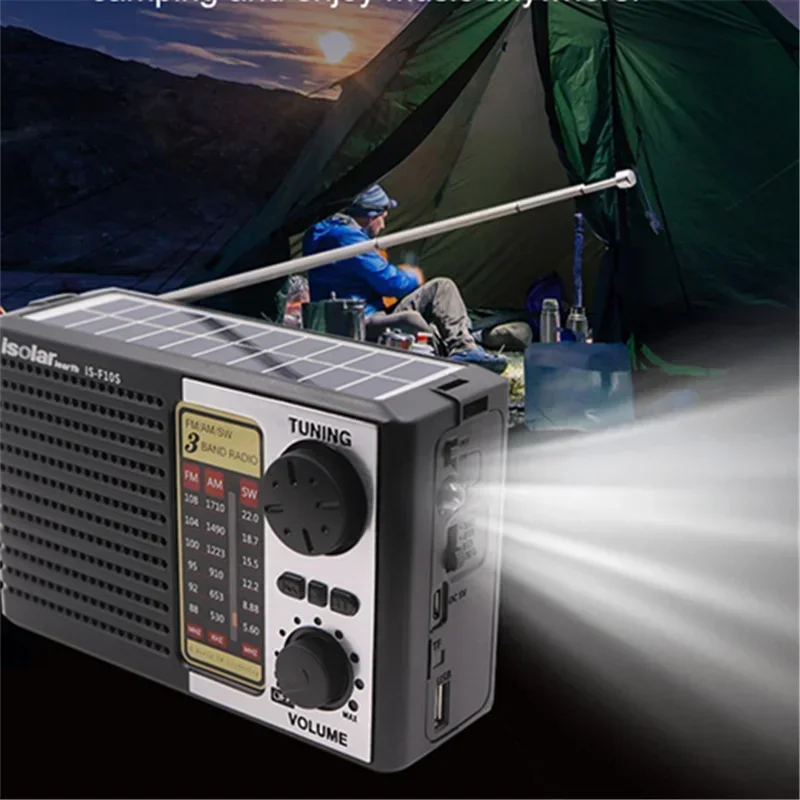 Multifunctional Radio Solar Battery Powered AM FM SW Radio Portable Radio with Bluetooth Speaker IS-F10BTS Fm Radio